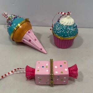 Colorful Ice Cream and Cupcake Ornaments